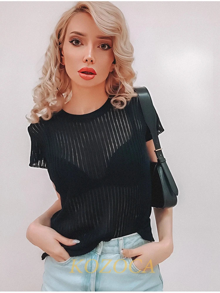Sheer Stripe Shorts