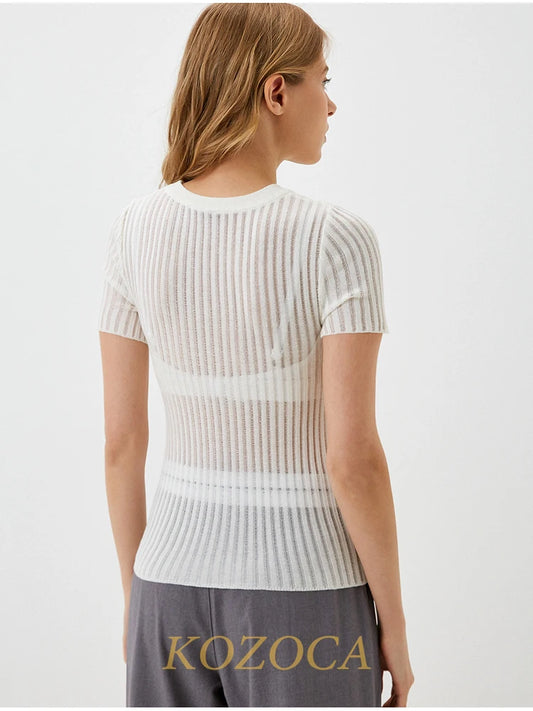 Sheer Stripe Shorts